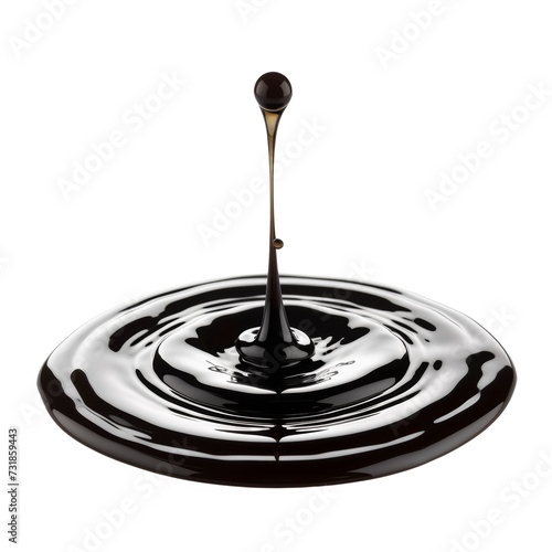 Oil Spill Drop Isolated on Transparent or White Background, PNG photo