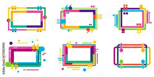 set of colorful frames. colorful rectangle quote frames. frame for kids. empty frames for text. vector collection