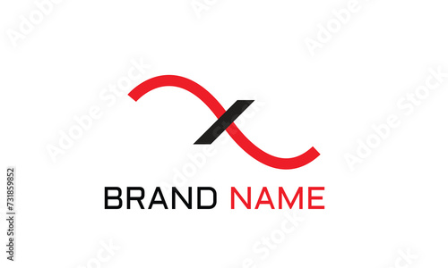 Letter X logo design concept negative space style. Abstract sign constructed from check marks. Vector elements template icon.