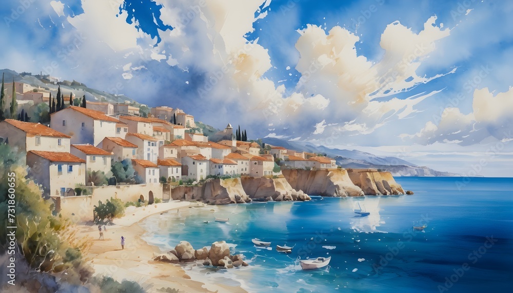 Mediterranean Village by the Sea