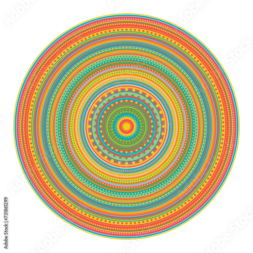 Mandala wit different colors ethnic ornament	
