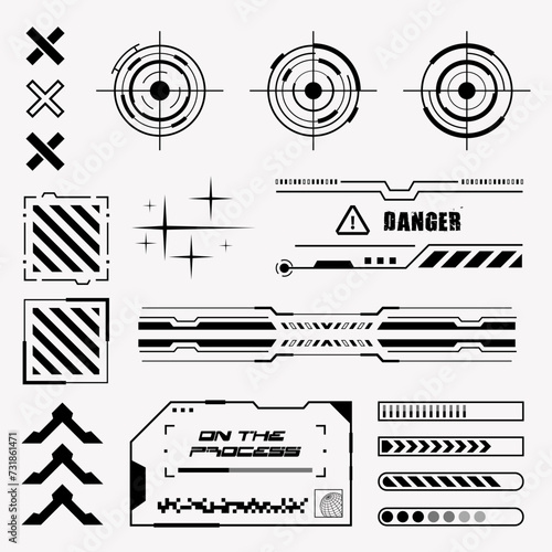 HUD Futuristic Cyberpunk elements design