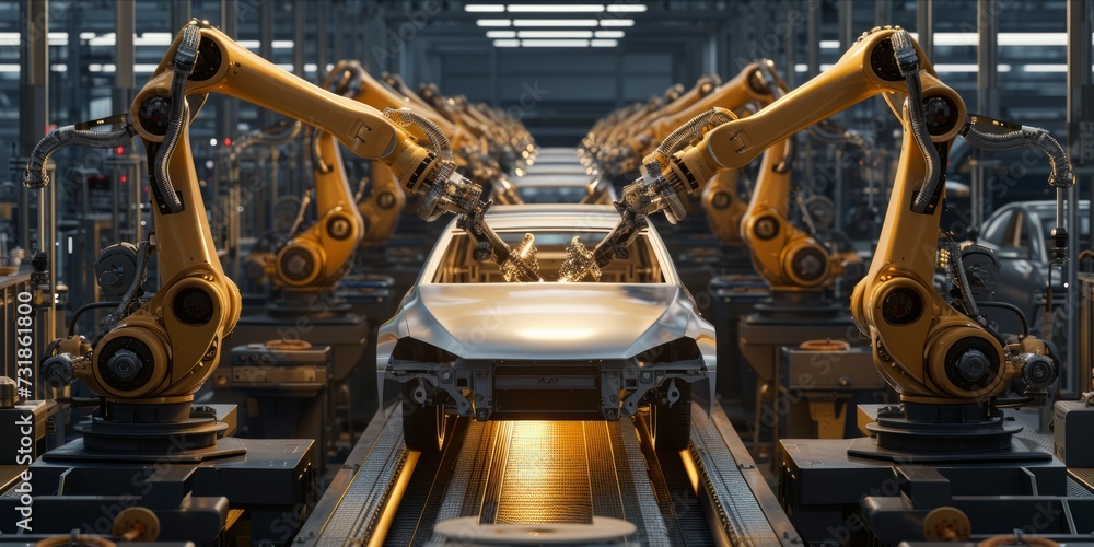 Advanced robotic assembly line for car manufacturing Advanced robotic assembly line for car manufacturing