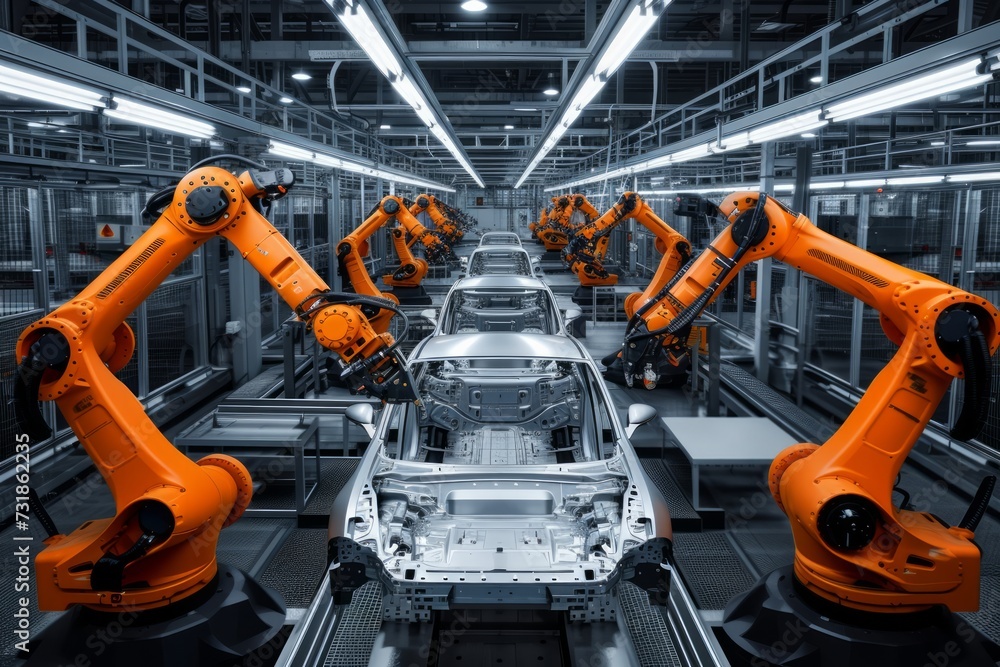 Advanced robotic assembly line for car manufacturing