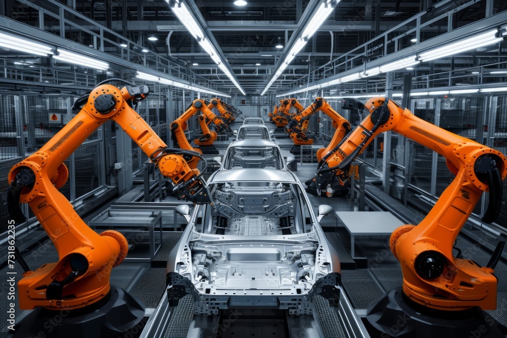 Advanced robotic assembly line for car manufacturing Advanced robotic assembly line for car manufacturing
