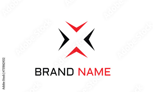 Letter X logo design concept negative space style. Abstract sign constructed from check marks. Vector elements template icon.