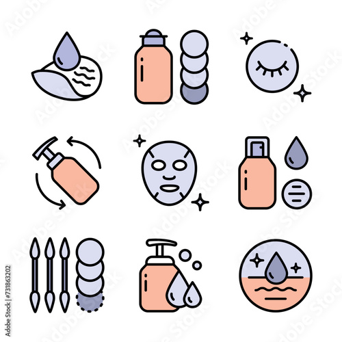 Skin care icons set vector illustration. Contains such icon as aroma, cleaning, treatment, acne, moist and more.