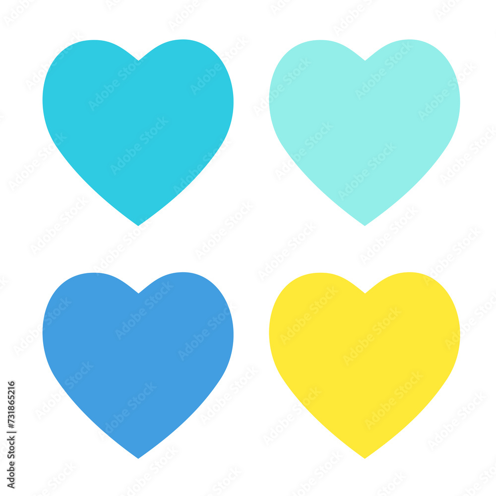 Set of color hearts icons.heart icons, concept of love. Design elements for Valentine's