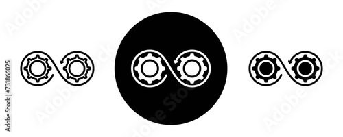 Continuous changes outline icon collection or set. Continuous changes Thin vector line art