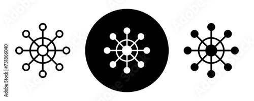Multichannel marketing outline icon collection or set. Multichannel marketing Thin vector line art