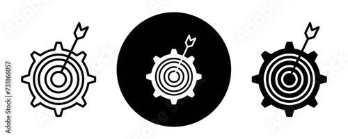 Goal setting outline icon collection or set. Goal setting Thin vector line art