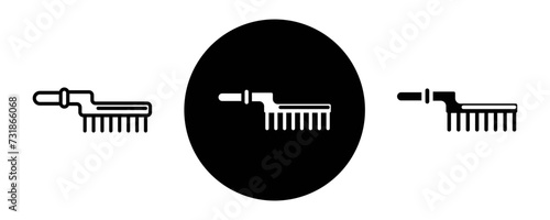 Wire brush outline icon collection or set. Wire brush Thin vector line art