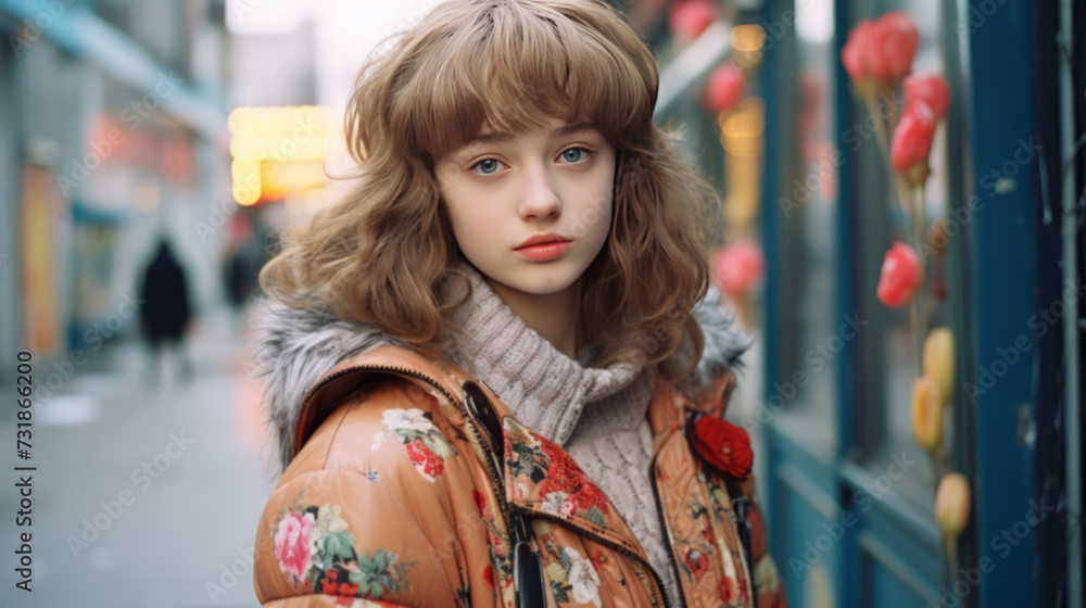 Fashionable beautiful girl teenager 16, 17 years old Fashionable beautiful girl teenager 16, 17 years old