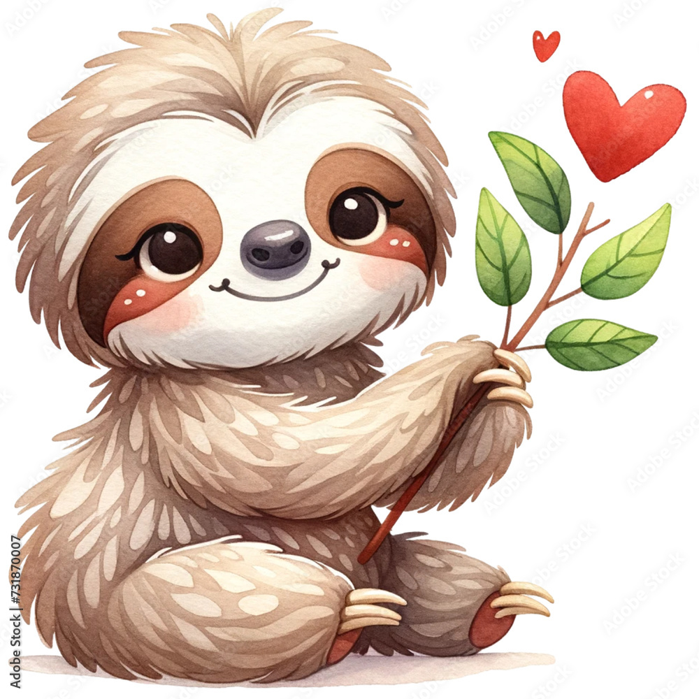 Obraz premium cute valentine sloth