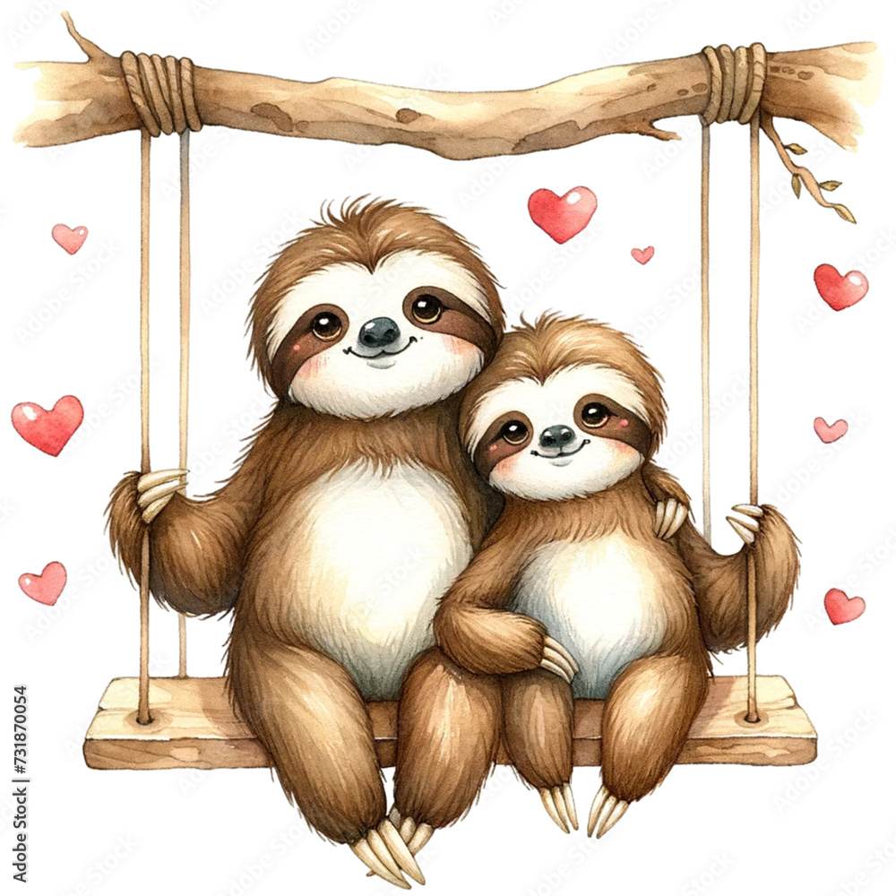 Fototapeta premium cute valentine sloth