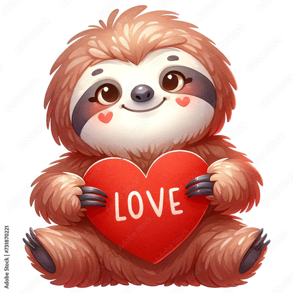 Obraz premium cute valentine sloth