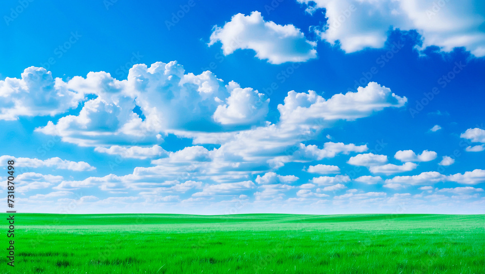 meadow, grassland, landscape,agriculture,lawn, field, sky, cloud, flower, nature, spring,Background image of a vast green field under a bright blue sky. bright green grass Receives light well The ba meadow, grassland, landscape,agriculture,lawn, field, sky, cloud, flower, nature, spring,Background image of a vast green field under a bright blue sky. bright green grass Receives light well The ba
