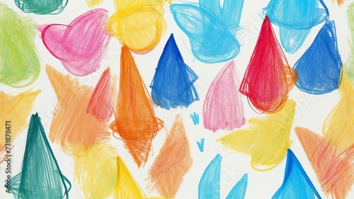 Hand drawn colorful scribbles of child on paper texture from Generative AI