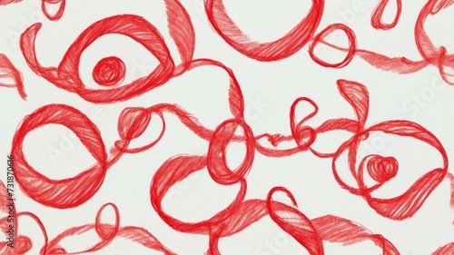 Hand drawn red scribbles of child on paper texture from Generative AI