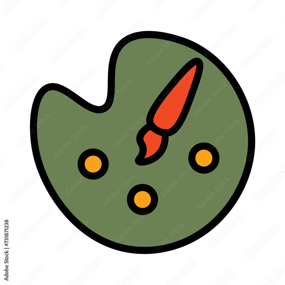 Fototapeta premium Art Brush Color Filled Outline Icon