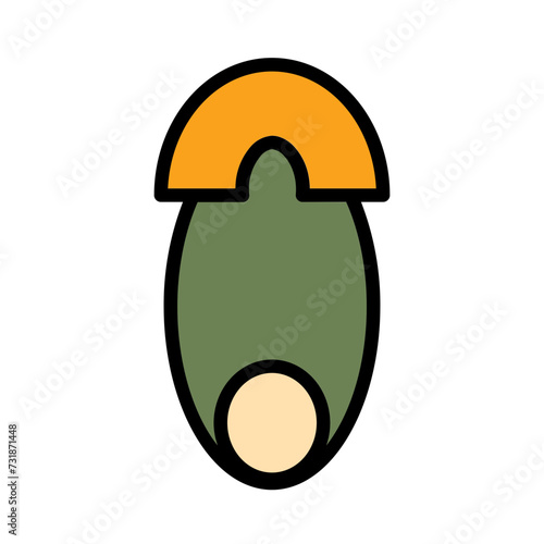 Baby Clothes Pin Filled Outline Icon