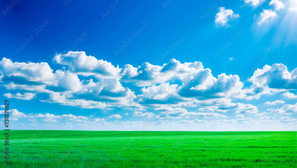meadow, grassland, landscape,agriculture,lawn, field, sky, cloud, flower, nature, spring,Background image of a vast green field under a bright blue sky. bright green grass Receives light well The ba meadow, grassland, landscape,agriculture,lawn, field, sky, cloud, flower, nature, spring,Background image of a vast green field under a bright blue sky. bright green grass Receives light well The ba