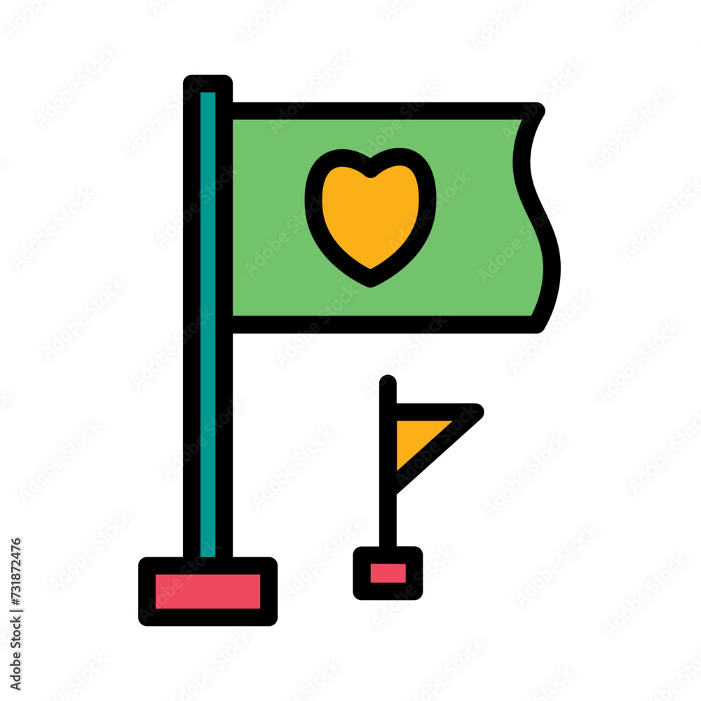 Country Flag Golf Filled Outline Icon Country Flag Golf Filled Outline Icon
