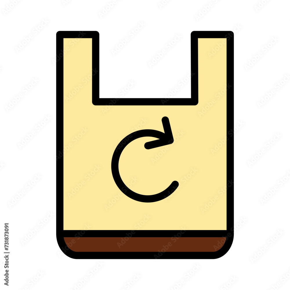 Bag Plastic Recycle Filled Outline Icon Bag Plastic Recycle Filled Outline Icon