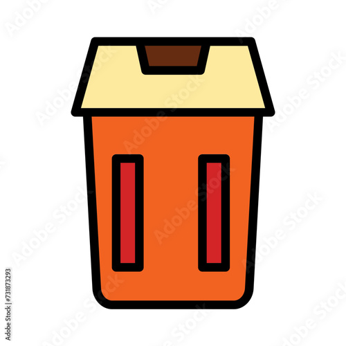 Bin Delete Recycle Filled Outline Icon