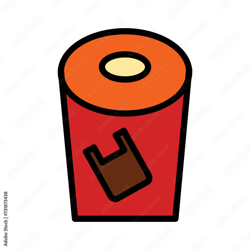 Bin Plastic Recycle Filled Outline Icon Bin Plastic Recycle Filled Outline Icon