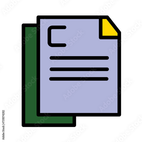 Exam Paper Student Filled Outline Icon