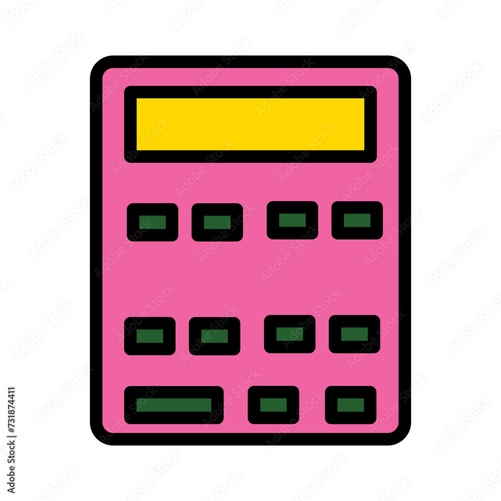 School Study Calculactor Filled Outline Icon School Study Calculactor Filled Outline Icon