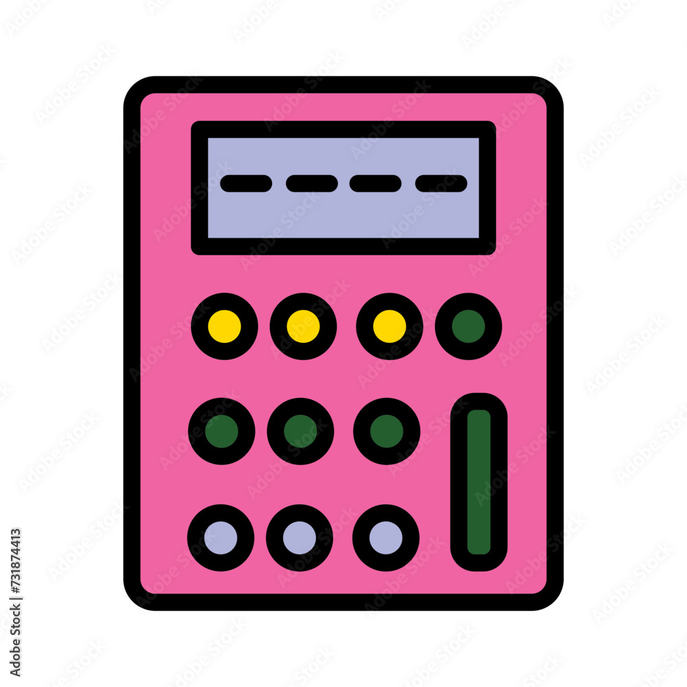 School Study Calculactor Filled Outline Icon School Study Calculactor Filled Outline Icon