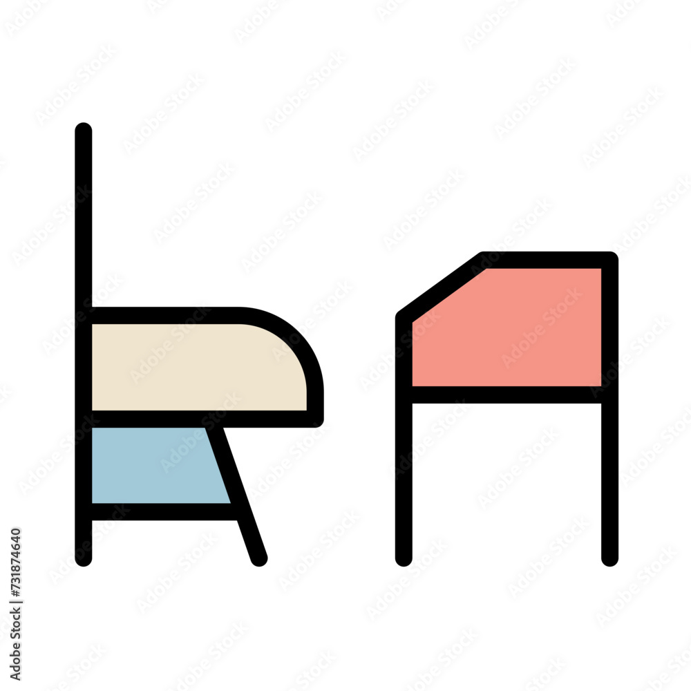 Desk School Table Filled Outline Icon Desk School Table Filled Outline Icon