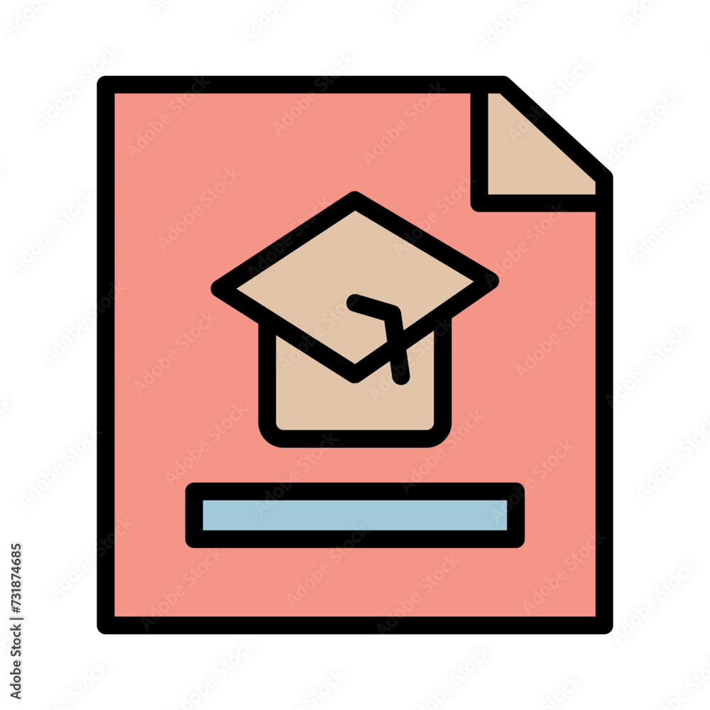 Document Online Study Filled Outline Icon Document Online Study Filled Outline Icon