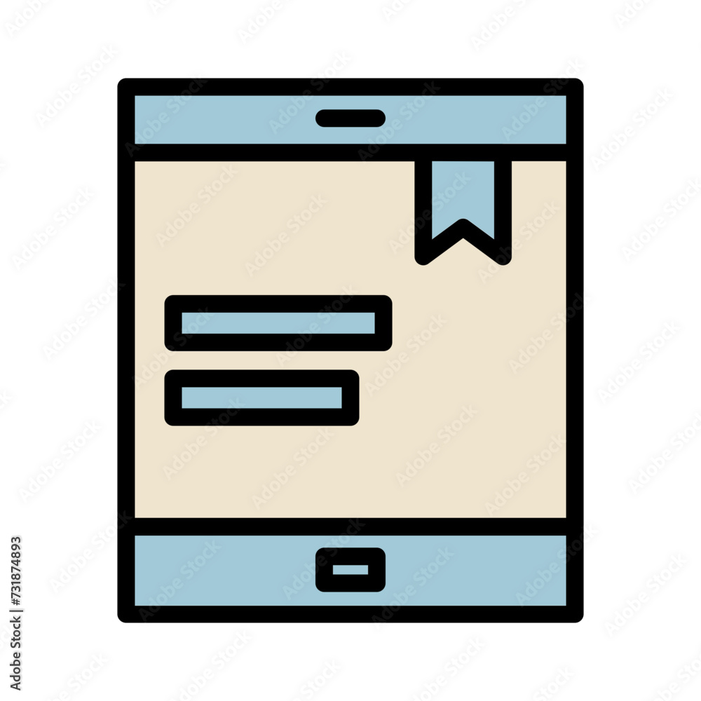 Online Study Tablet Filled Outline Icon Online Study Tablet Filled Outline Icon