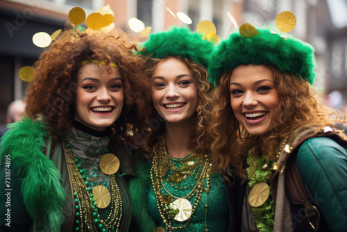Celebratory St. Patrick's Day outfits for group of women