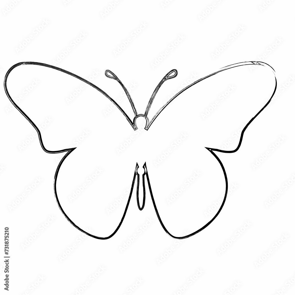 Butterfly drawing for decoration and holiday. Butterfly drawing for decoration and holiday.