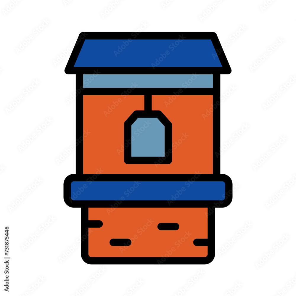 House Village Well Filled Outline Icon House Village Well Filled Outline Icon