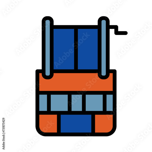 House Village Well Filled Outline Icon