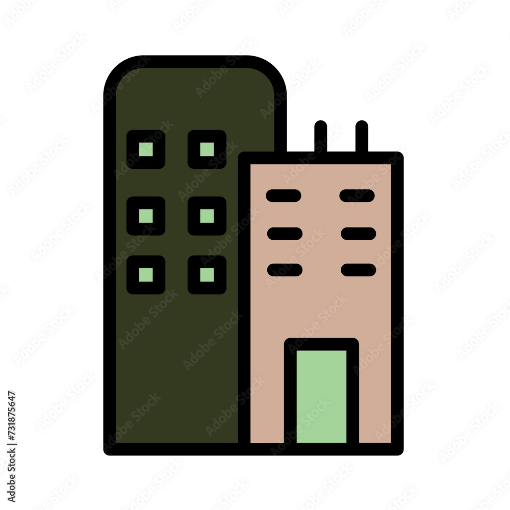 City Office Skyscraper Filled Outline Icon City Office Skyscraper Filled Outline Icon