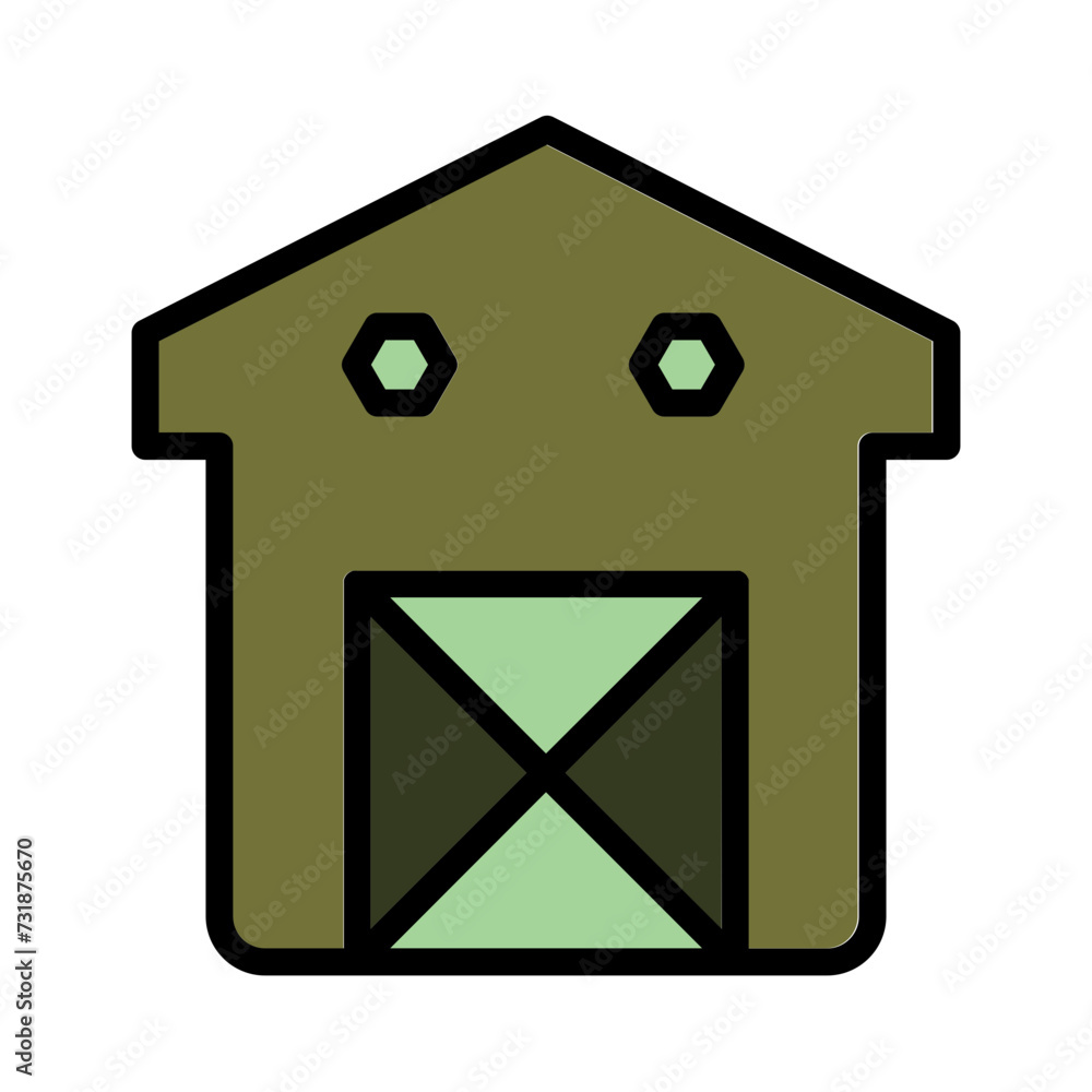 Green House Nature Filled Outline Icon Green House Nature Filled Outline Icon