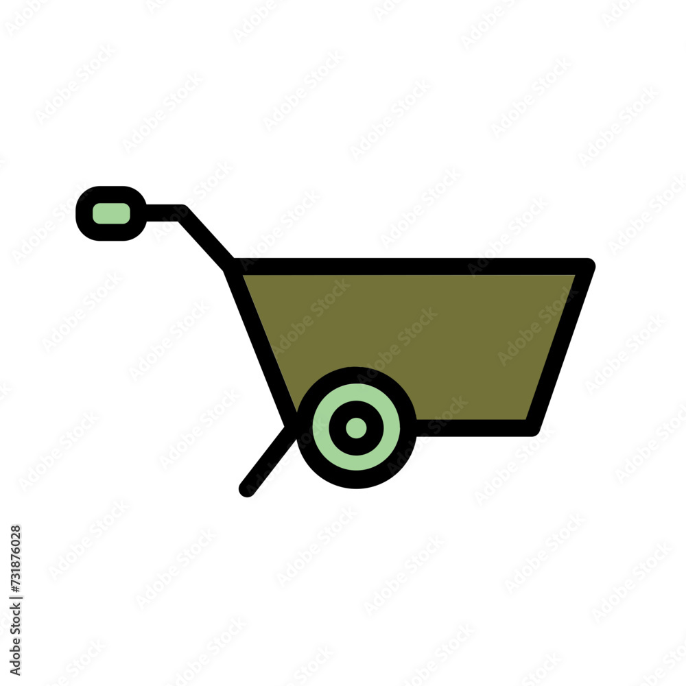 Rural Trolley Village Filled Outline Icon Rural Trolley Village Filled Outline Icon