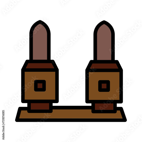 Ammo Bullet Bullets Filled Outline Icon