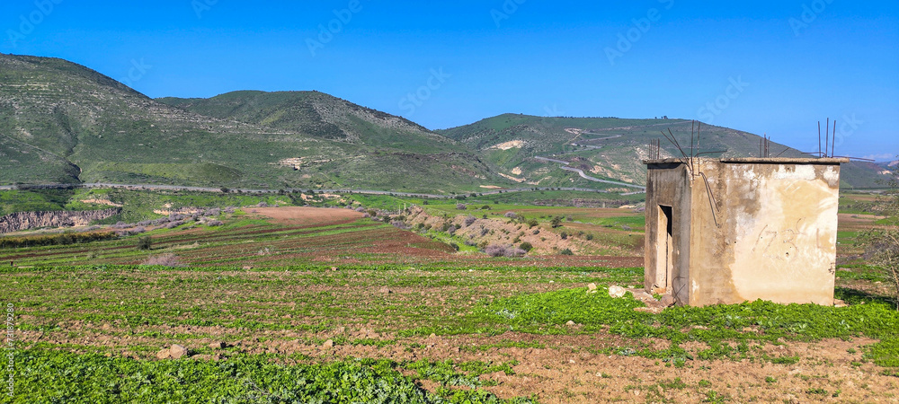 Fototapeta premium The Golan heights and border between Israel, Siria and Jordan