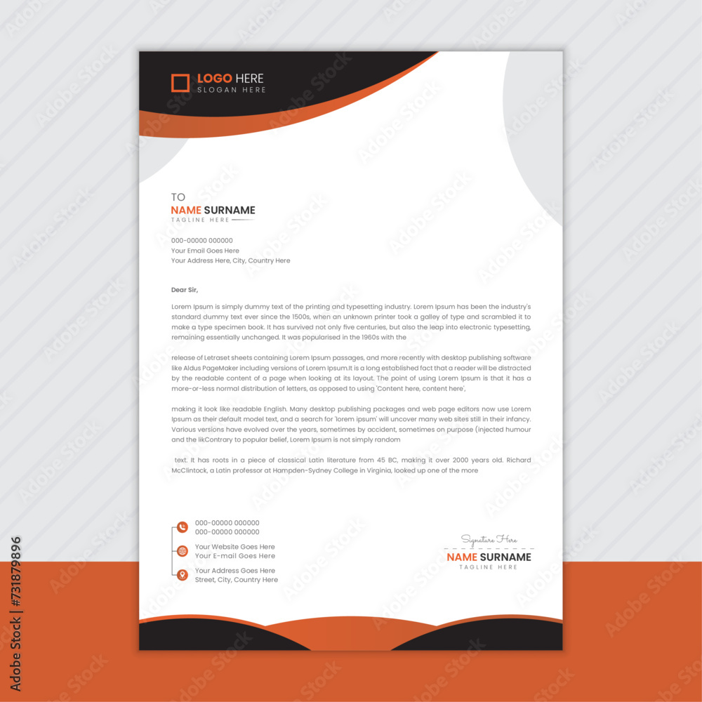 Modern corporate letterhead template design Modern corporate letterhead template design