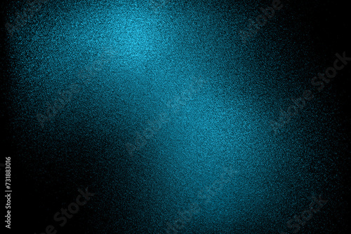 Black dark blue shiny glitter abstract background with space. Twinkling glow stars effect. Like outer space, night sky, universe. Rusty, rough surface, grain.