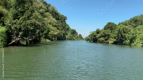 The nature beauty of cikaso river in the middle of a magical forest Sukabumi, Indonesia photo