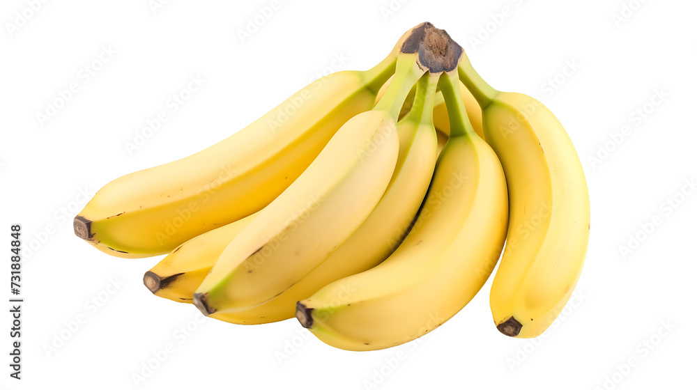 Fresh Bananas with Transparent Background: High-Quality Image for Culinary Designs
