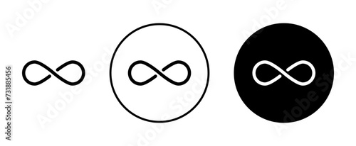 Infinity Vector Illustration Set. Infinite loop eternity sign in suitable for apps and websites UI design. photo